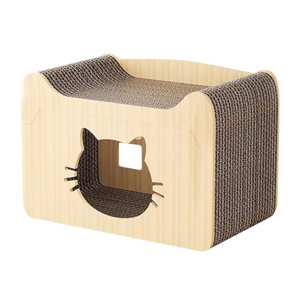 Maodurful Картонная игрушка для кошек Картонная игрушка для кошек Стресс для кошек Легко Ширина 51 см x Высота 27 см x Высота Когтеточка, Дом, Когтеточка, Дом, Кровать, Вентиляция,