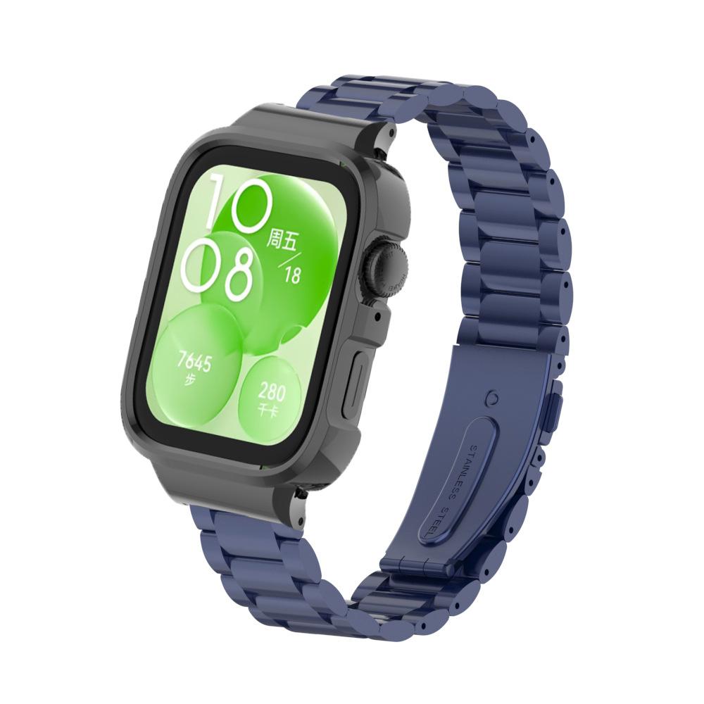 Защитный чехол из нержавеющей стали для смарт-часов Huawei Watch Fit 3, металлический браслет для huawei watch fit3 Band+Protect Cover
