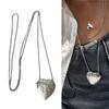Elegant Embossed Heart Charm Shoulder Bag Long Chain Neckchain Ornament for Women Girls Distinctive Party Accessories