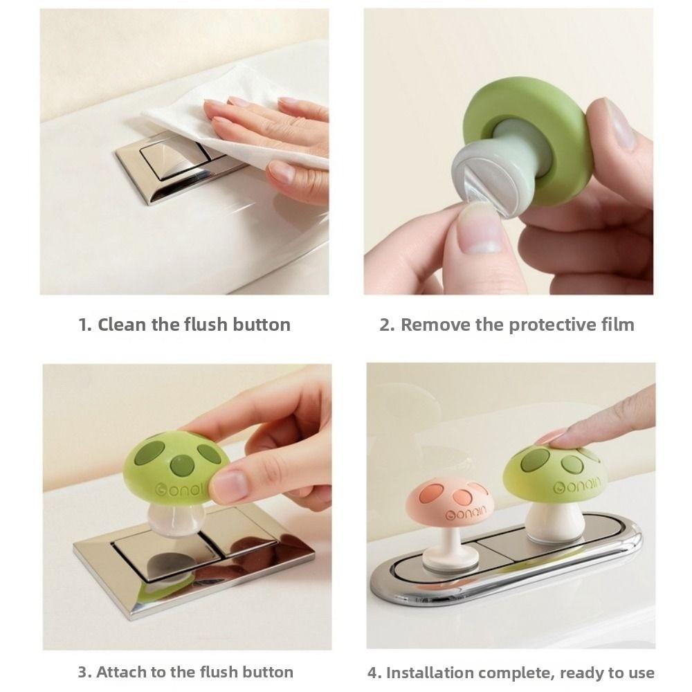 Mushroom Shaped Toilet Tank Press Button Nail Protector Toilet Presser Toilet Press Button