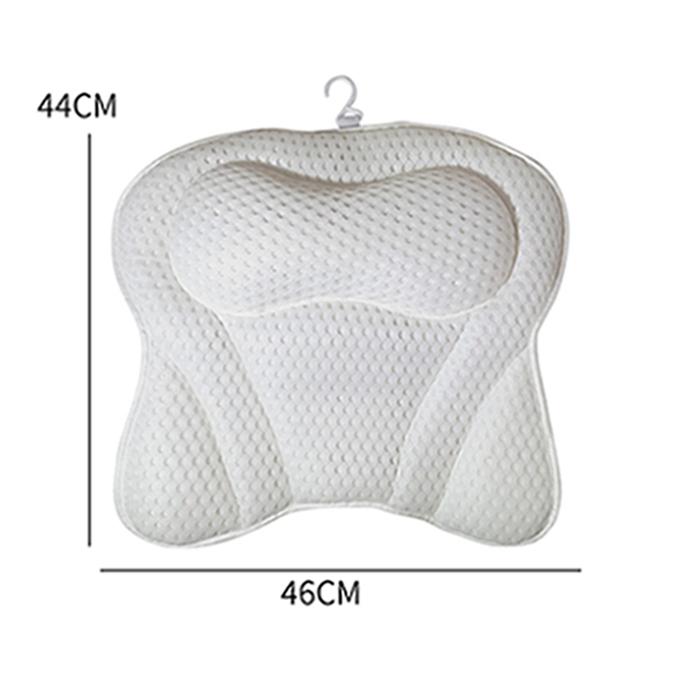 Белая подушка для ванны с бабочкой, подушка для ванной комнаты, 6 присосок, подушка для ванны с крючком