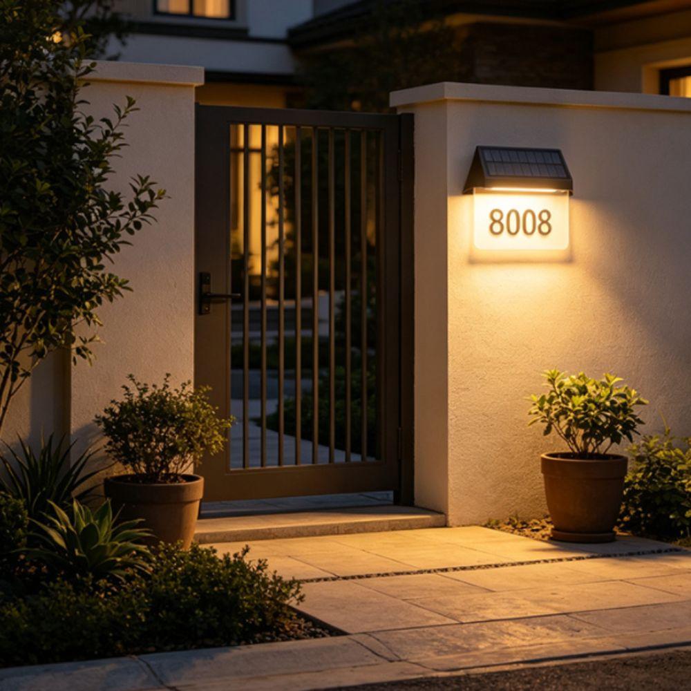 Auto On Off Solar House Number Light Sturdy Outer Casing Solar Address Lamp Residential Courtyard