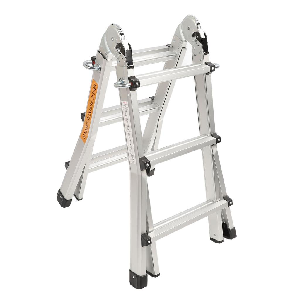 Телескопическая стремянка А-образная складная лестница из алюминиевого сплава с широкими ножками, грузоподъемность 330 фунтов