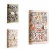 A6 Button Notebook for Money Flower Printed Anti-splash Water Cash Budget Ledger Daily Plan Diary Notepad Leather Savings Book