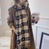 Кашемировый Зимний Женский Плед Теплый Мягкий Женский Шарф женский Hiver Люкс Кисточка Женский Буфанда шарф шаль накидка мода