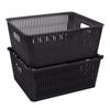 Slide 2 Stack It Plastic Storage Tote Baskets 2 Pack Stackable Organizing Bins with Handles Maximize Storage Space Home