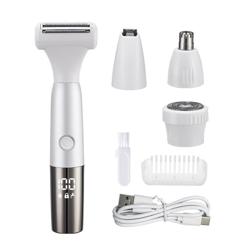 Многофункциональная женская электробритва с цифровым дисплеем для удаления волос в интимной зоне и подмышками