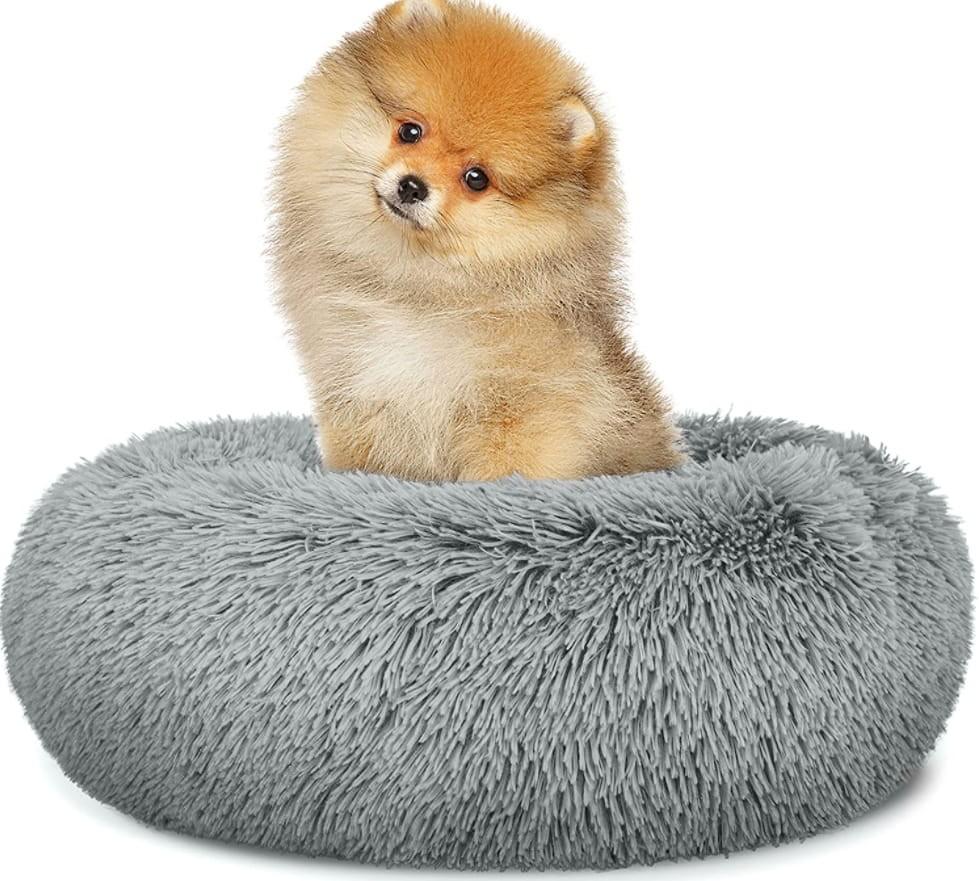 Plush bed S 40cm - light gray