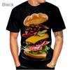 Летняя футболка с круглым вырезом, с 3D-принтом в виде гамбургера, модная повседневная мужская футболка с короткими рукавами