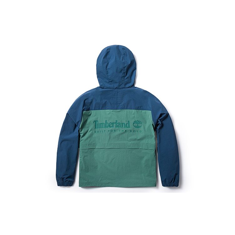 Timberland Ветровка с капюшоном в стиле колор-блок (зеленый и синий) A66EF-CL6