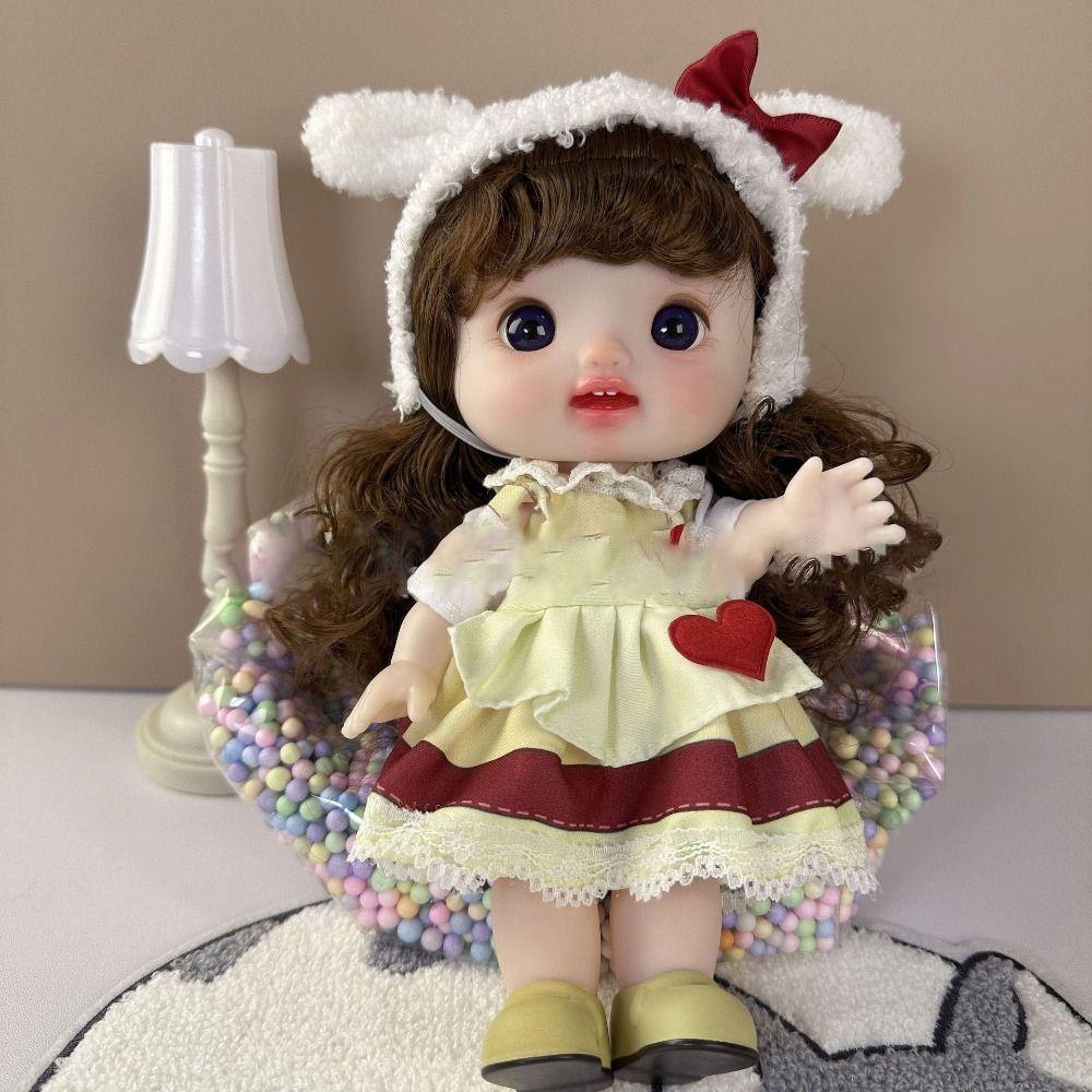 Кукла 22 см Кукла 1/6 BJD Платье Кукла-подарок для девочки Комплект ромперов для куклы в стиле кэжуал Одежда для куклы 22 см Милая девочка