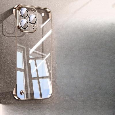 Подходит для IPhone 16 Гальванизированный ПК Безрамочный Чехол для телефона 15 Прозрачный Apple 14 Поставляется с Пленкой для объектива Полностью закрывающий Жесткий чехол
