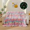 2025 новое светящееся радужное одеяло из фланели с единорогом и пегасом, машинная стирка, одеяло с принтом и крашением