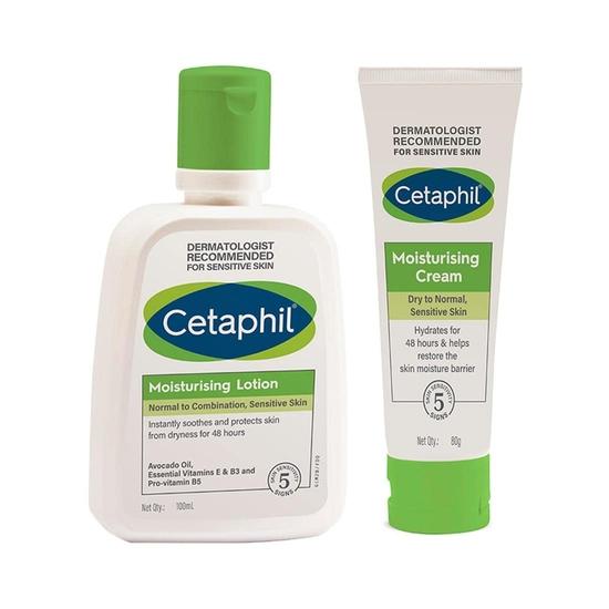 Cetaphil Увлажняющий лосьон 100 мл и увлажняющий крем 80 г, комплект