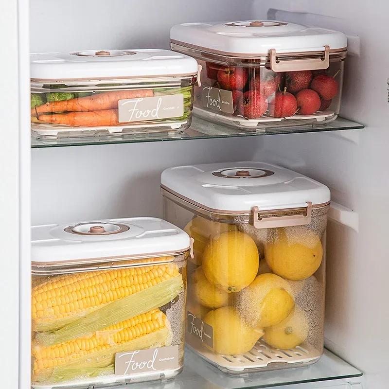 Вакуумный контейнер для хранения продуктов питания, герметичный контейнер для хранения свежей еды, большой емкости, кухонный ящик для хранения продуктов