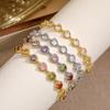 Colorful Rainbow Zircon Bracelet Luxury Chain Bracelets Safety Heart Shaped Bracelet Gifts