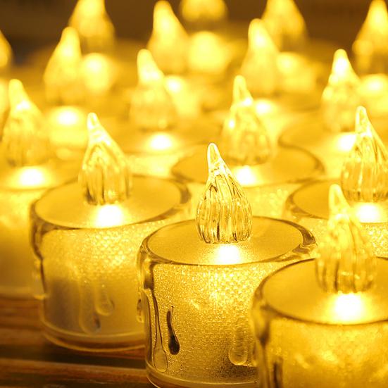 6 шт./компл. электронные свечи без дыма и тепла, прозрачная ночная подсветка, праздничная атмосфера, светящийся чайный воск для вечеринки