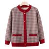 Mid-aged and Elderly Autumn Knitted Sweater Jacket Female Age 0 Mother Clothing Fleece Thickened Cardigan Grandma Autumn and Winter Sweater