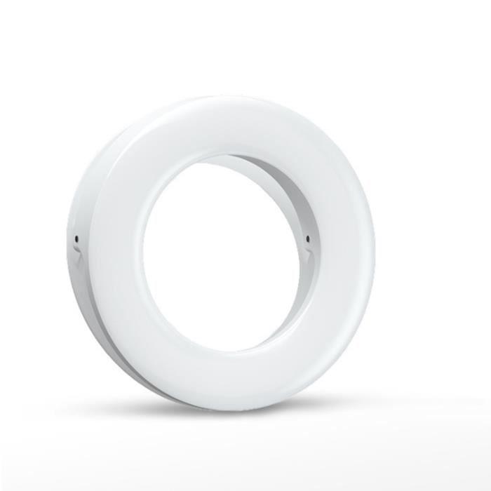 Anneau lumineux de selfie rechargeable TEMPSA à LED, lumière blanche, USB, F16895