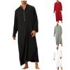 (Qunide) Men's Muslim Clothing Robe Dubai Long Dress Ethnic Clothing Pullover Casual Wear