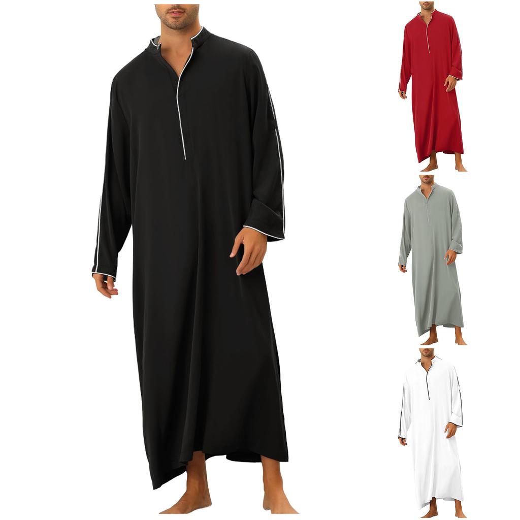 Men's Muslim Clothing Robe Dubai Long Dress Ethnic Clothing Pullover Casual Wear