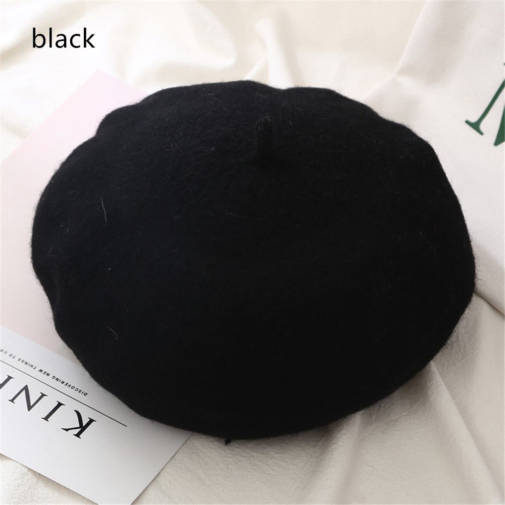 Women Wool Beret Hats Winter French Hat Girls Solid Color Fashion Autumn Winter Beret Hat For Women Flat Cap Hat Felt Berets