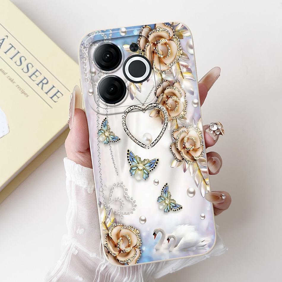 For Itel A80 Beautiful Bow Rose Painting Phone Case For Itel A80 A671L A671LC Shockproof Soft Silicone Cases