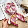 Autumn and winter Maillard cashew square scarf silk scarf women's shirt versatile neck small scarf tied hair decorative scarf
