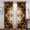European Luxury Black Gold Name Brand Custom Curtains Modern Living Room Bedroom Home Decor CurtainsPopular Curtains 2Panels