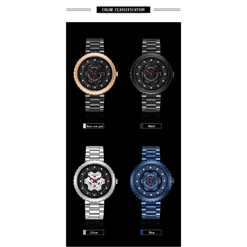 Мужские часы SANDA со стальным ремнем, деловые кварцевые часы с большим циферблатом, модные индивидуальные модные часы