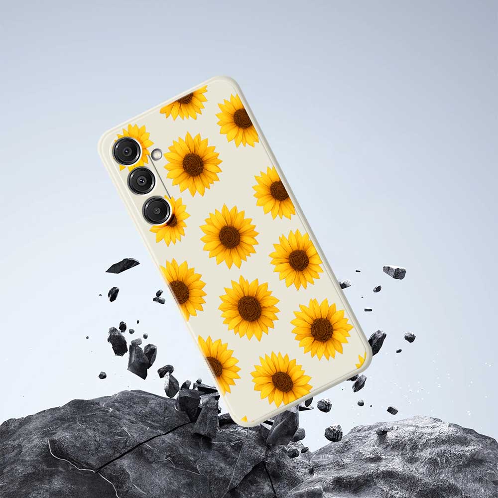 For Samsung Galaxy A16 5G/4G Case Sunflowers Pattern Printing Straight Edge TPU Phone Back Cover