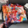 Geometric Color Matching Simulation Silk 70 Small Square Scarf Printed Silk Scarf Women'S Thin Scarf Sunscreen Headscarf