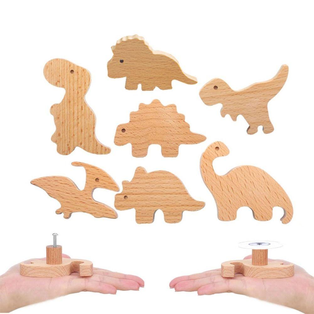 Деревянные ручки для дверей Шкафов Ящиков с динозаврами Кухонные