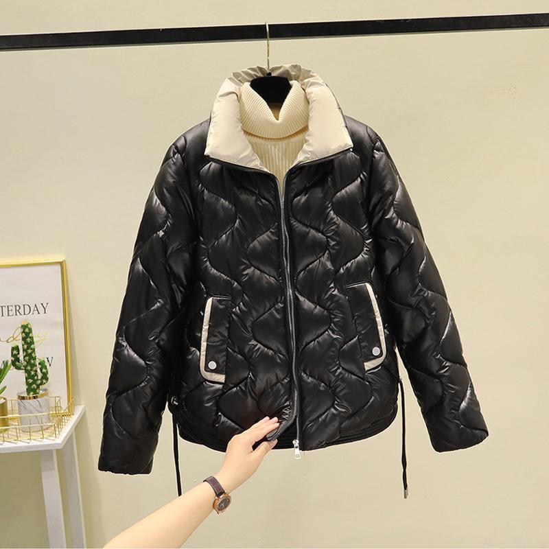 Зимняя хлопковая куртка с воротником-стойкой, женская модная короткая хлопковая куртка, свободное пальто