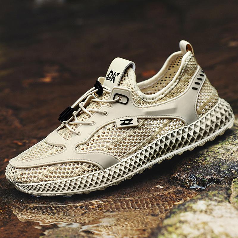 2025 Summer New Creek Shoes Wading Shoes Quick-drying Big Mesh Shoes Versatile Breathable Fly-woven Shoes Men's Sports Trendy Shoes
