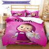 3pcs Masha and the Bear1 Cover Set - Personalized Name, HD Printed Bedding with 1 Cover and 2 Pillowcases - Perfect for Home Decor, Easy Care