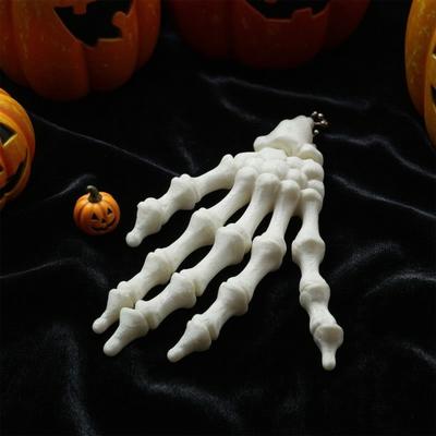Брелок-рука скелета, с подвесной цепочкой, 3D-печатное украшение, дизайн с подвижными суставами, череп, ладонь, игрушка для снятия стресса для Хэллоуина