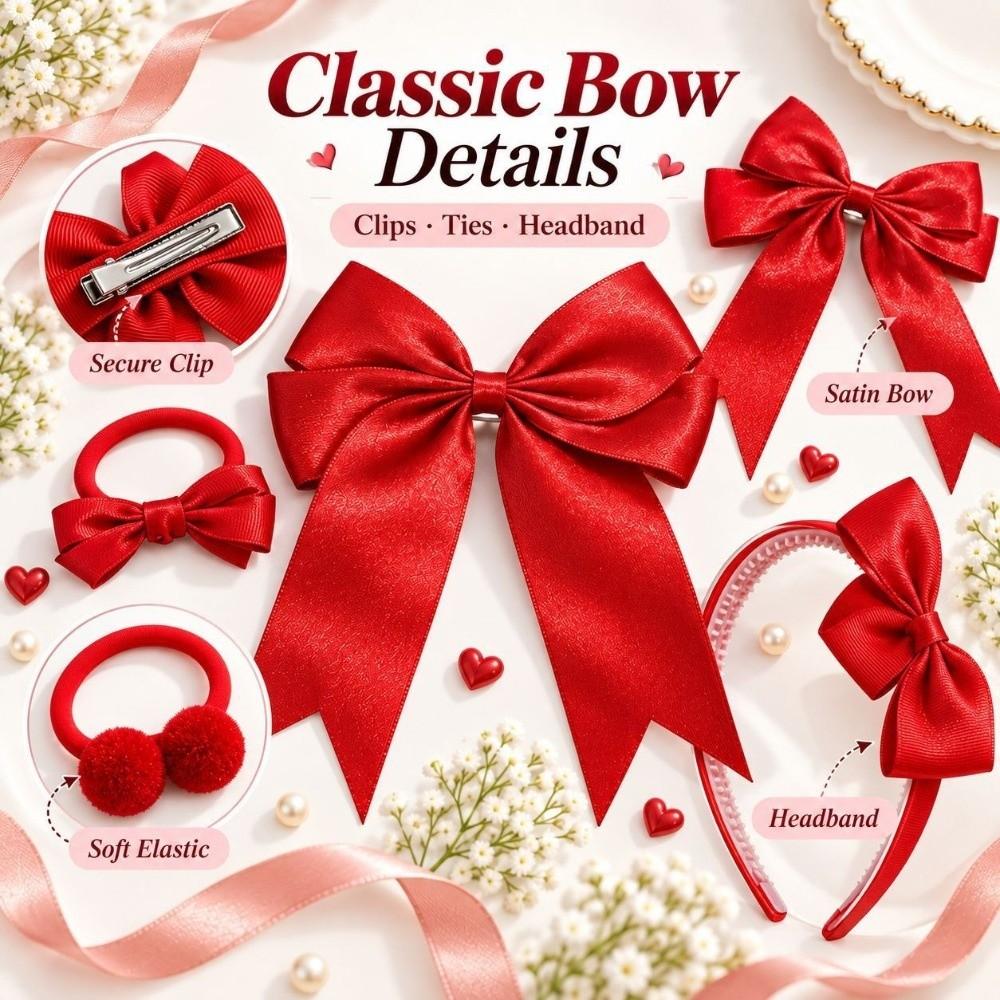 30Pcs/Set No Hurt Hair Hair Bows Set Bowknot Girls Hair Accessories Set Gifts Bow Hair Clips Girls