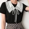 New Women Bowknots Fake Collar Shawl for Shirt Blouse Detachable Collar Lapel False Collar Student Dress Sweater Decorative