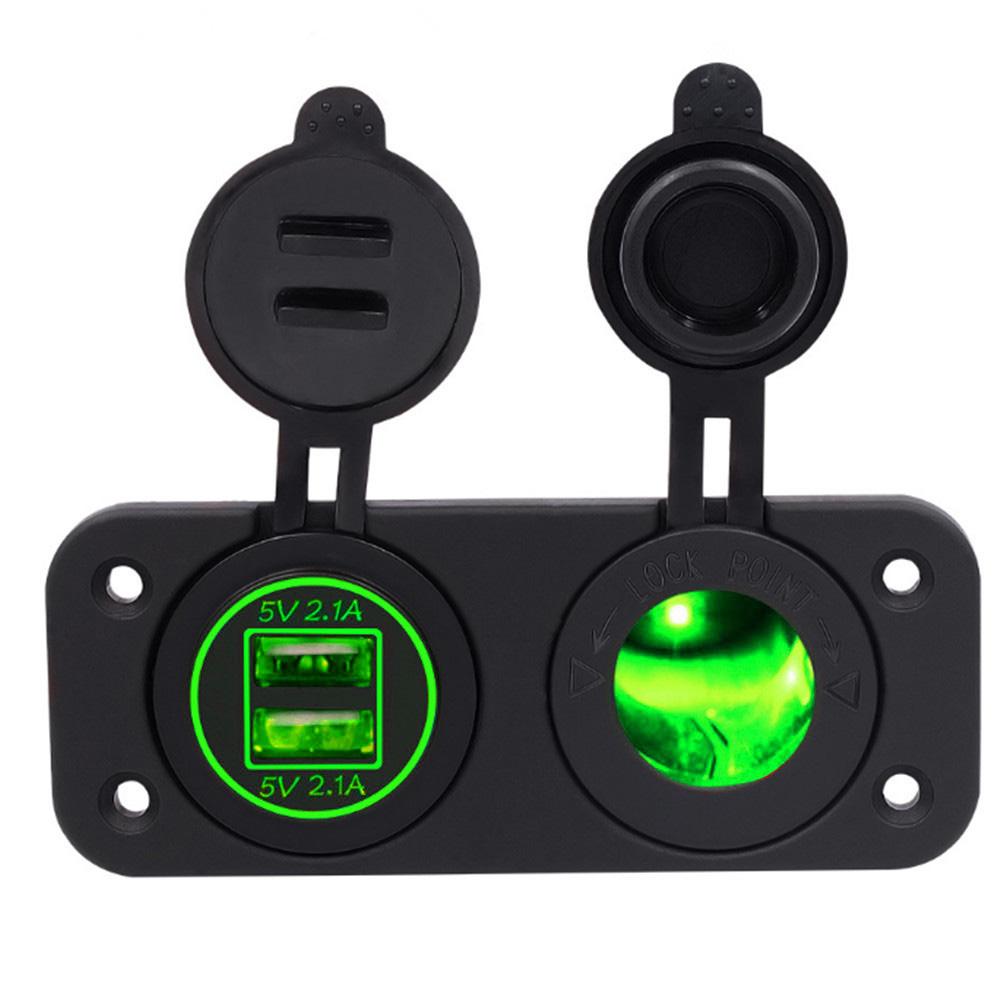 Панель с 2 отверстиями, 4,2 А, два порта USB, зарядное устройство, розетка 12 В/24 В, розетка для автомобиля, мотоцикла, лодки, морской квадроцикл, автофургон