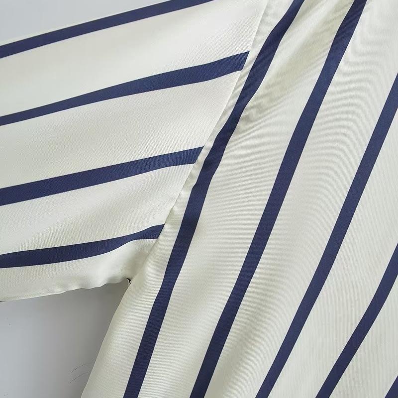 Женские блузки весна-осень полосатая свободная фактура принтованная рубашка