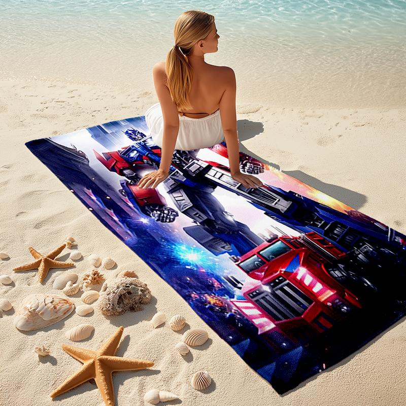 1pc Transformers2 Beach Towel, Comfortable and Thick, and Swimming/Bath/Picnic/Camping Towel, Suitable for Seaside Beaches
