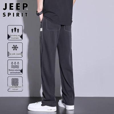 Мужские повседневные брюки JEEP SPIRIT прямого кроя с кулиской из ледяного шелка