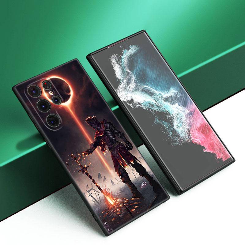 Игровой черный силиконовый чехол для телефона Dark Souls для Samsung Galaxy S23 S21 S20 FE S24 S22 Ultra S10E S10 S9 S8 Plus