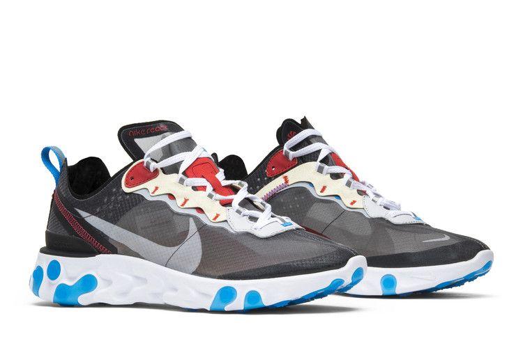 Men's Sneakers Nike React Element 87 Dark Grey Photo Blue Dark Grey/Pure Platinum-Photo Blue