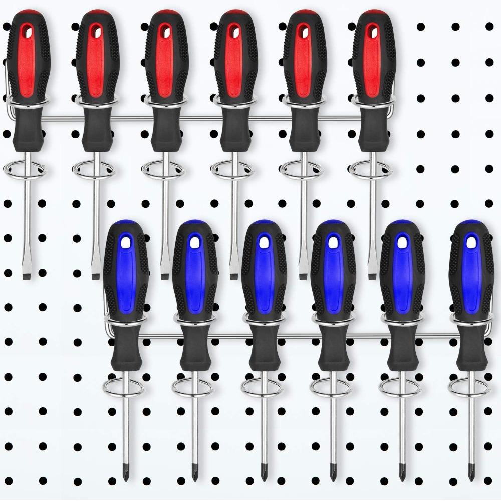 Cold-rolled Steel Six-Ring Hanging Hook Silver Pegboard Hooks Pegboard Accessories