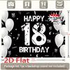 2D плотный баннер для 18-летия, черно-белые воздушные шары, баннер для фотобудки