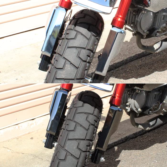 Honda Monkey 125 Передняя вилка левая и правая, комплект, внешняя черная пластина Monkey Передняя вилка Защитная защита вилки Аксессуары Monkey 125 Индивидуальные детали