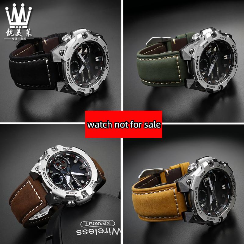 Для CASIO G-Shock GST-B400/ GST-B200 Ремешок для часов кожаный ремешок для часов ремешок для часов из коровьей кожи аксессуары 24*14мм Выпуклый 24*16 Выпуклый