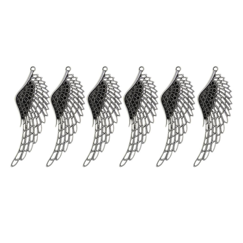 6шт Тибетские Серебряные Большие Полые Подвески Крылья Ангела Подвески Закладка-закладка 108мм